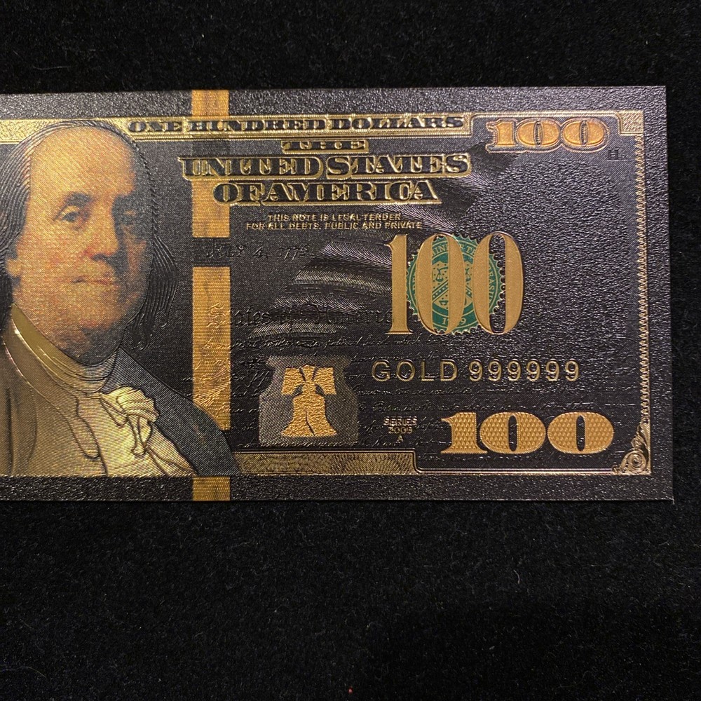 $100 Benjamin Franklin Colorized Gold Foil Novelty Banknote
