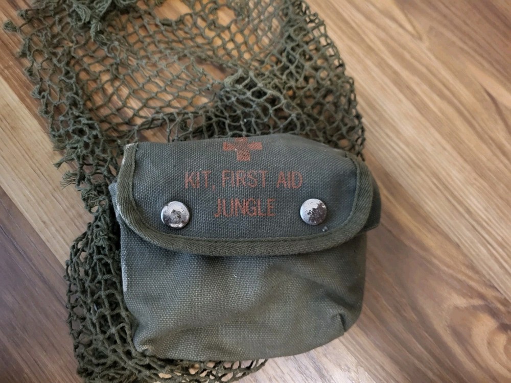 Vintage Jungle First Aid Kit With Military Netting