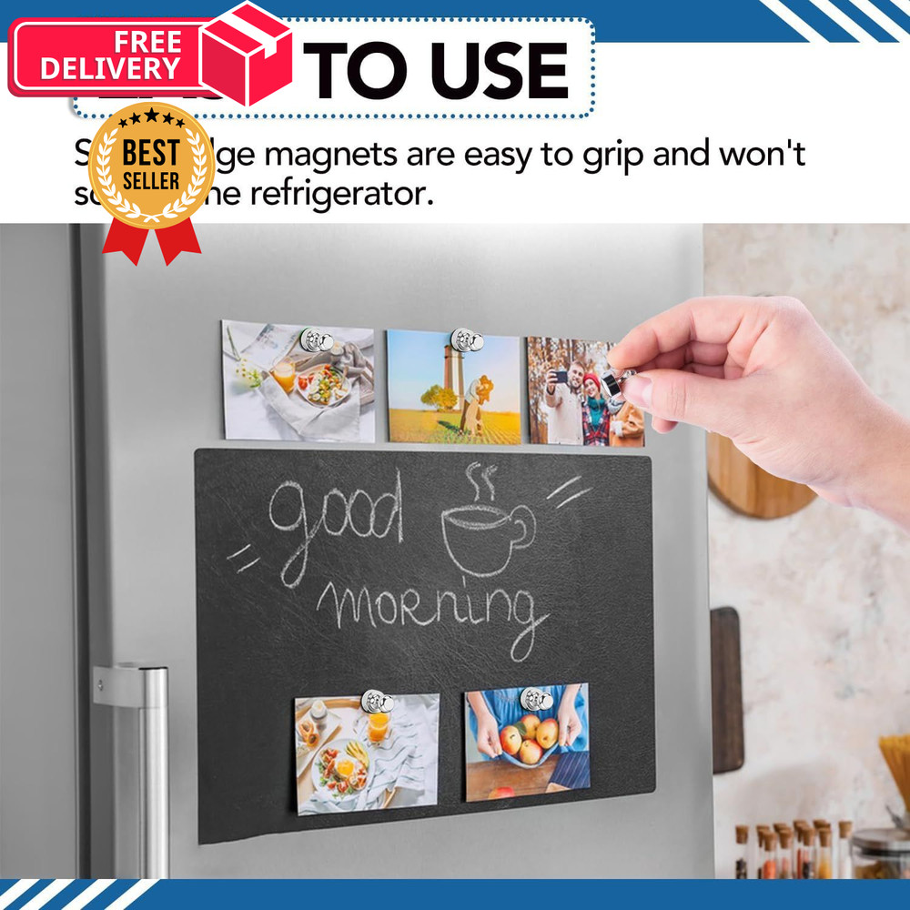 LOVIMAG Fridge Magnets 12Pcs Refrigerator Whiteboard Small 12 pcs, Silver