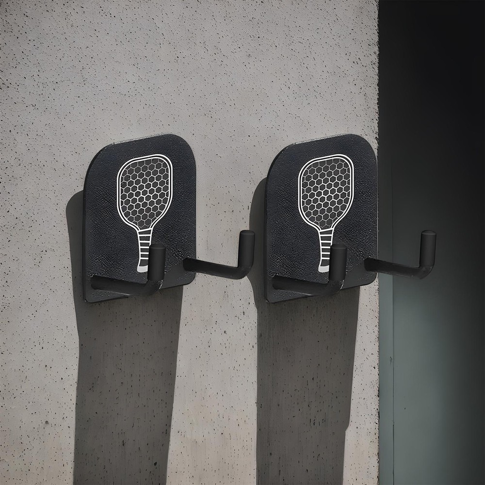 2Pcs Pickleball Paddle Holder Rack Pickleball Paddle Wall Mount Display