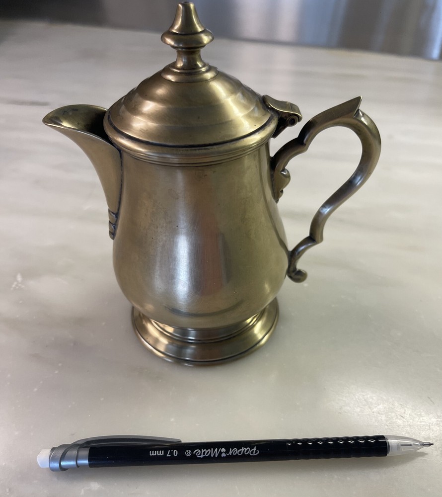 Silverplate hinge lidded small pitcher 379g 6" tall 5" wide No dents