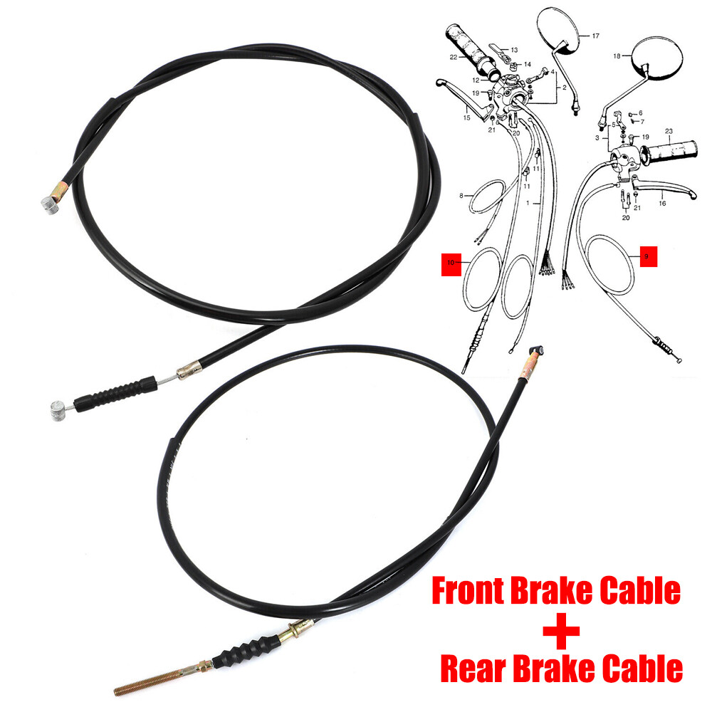 Front + Rear Brake Cable For Honda CT90 Trail 70-71 K2-K4 &74-1978,45450-102-010