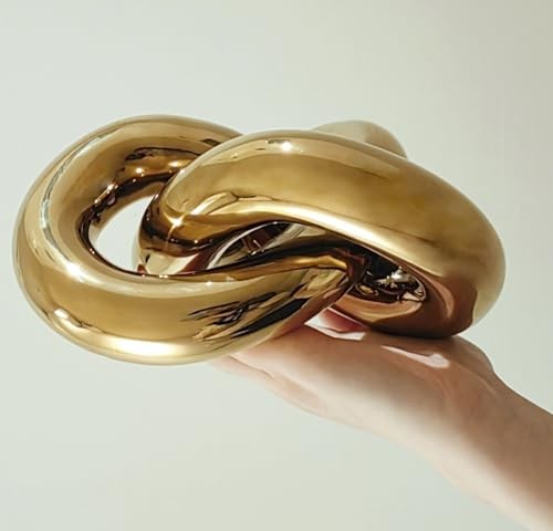 Ceramic Knot Décor Coffee Table Decor, Multi-Angle Abstract Geometric Gold