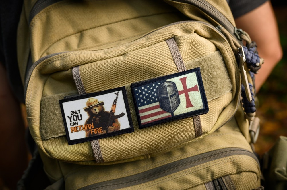 USA Flag Templar Cusader Morale Patch - 2x3 Christian Patch hook and loop