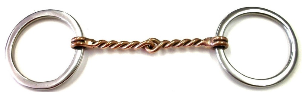 Flat O-Ring Copper Twist 5-1/4" Mouth Snaffle Bit Stainless New