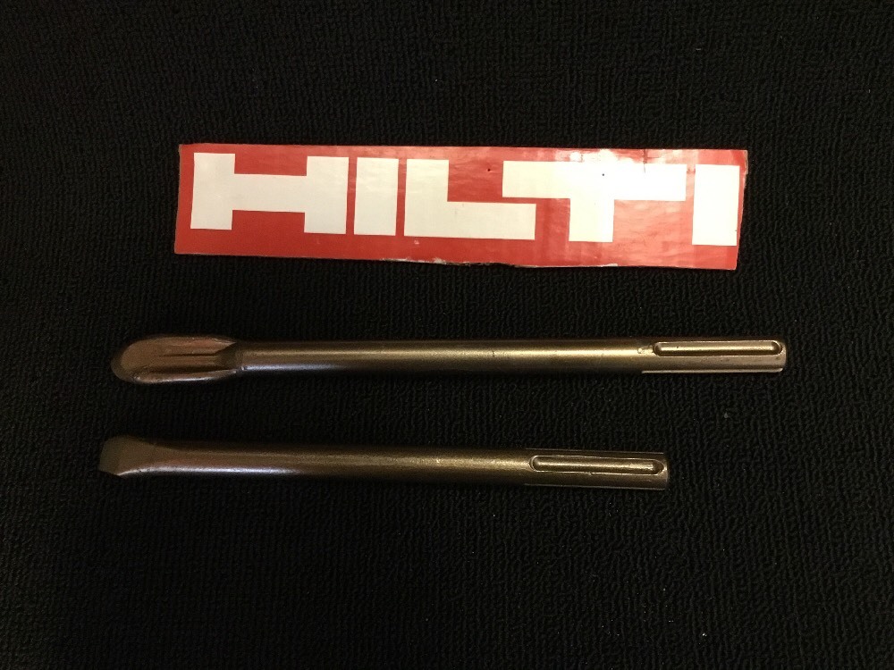 HILTI CHISEL SDS MAX SET FLAT 7/8" AND FLAT 1/2", PREOWNED, FREE HAT, FAST SHIP