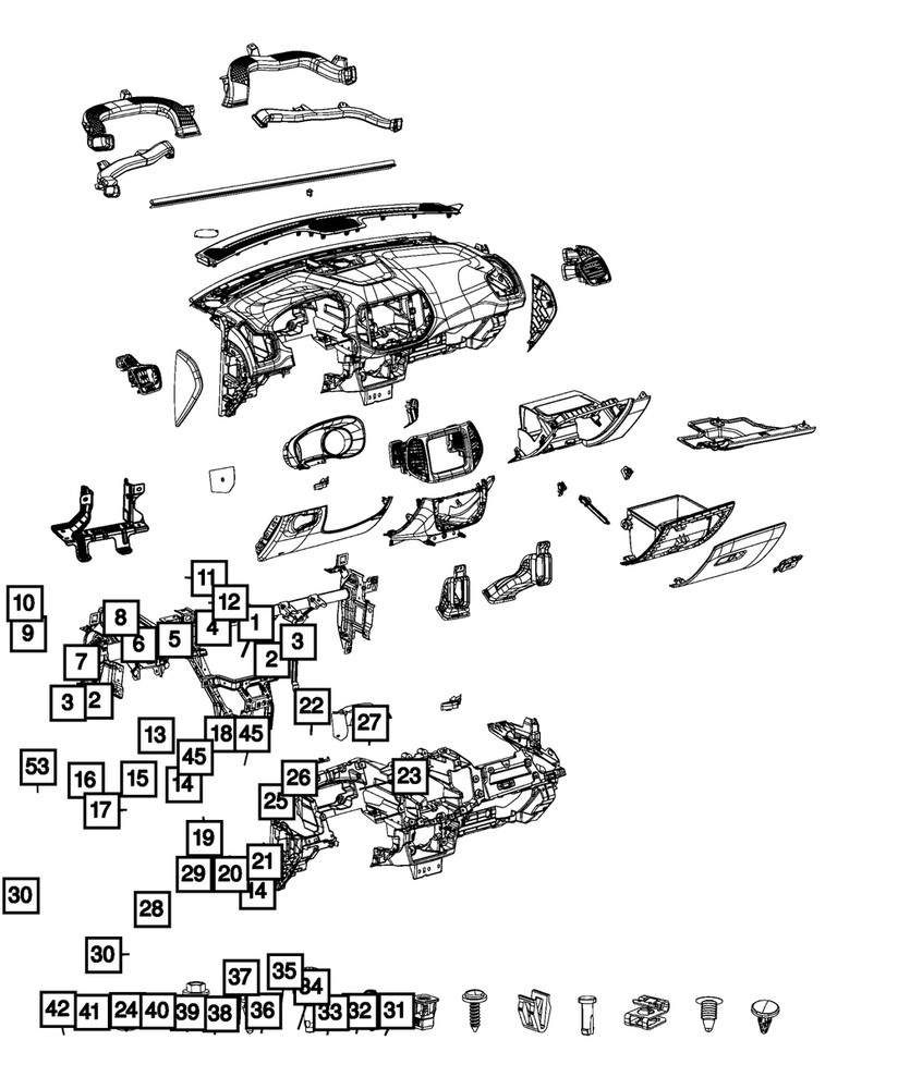 Genuine Mopar Knee Protector Bracket 68284179AD