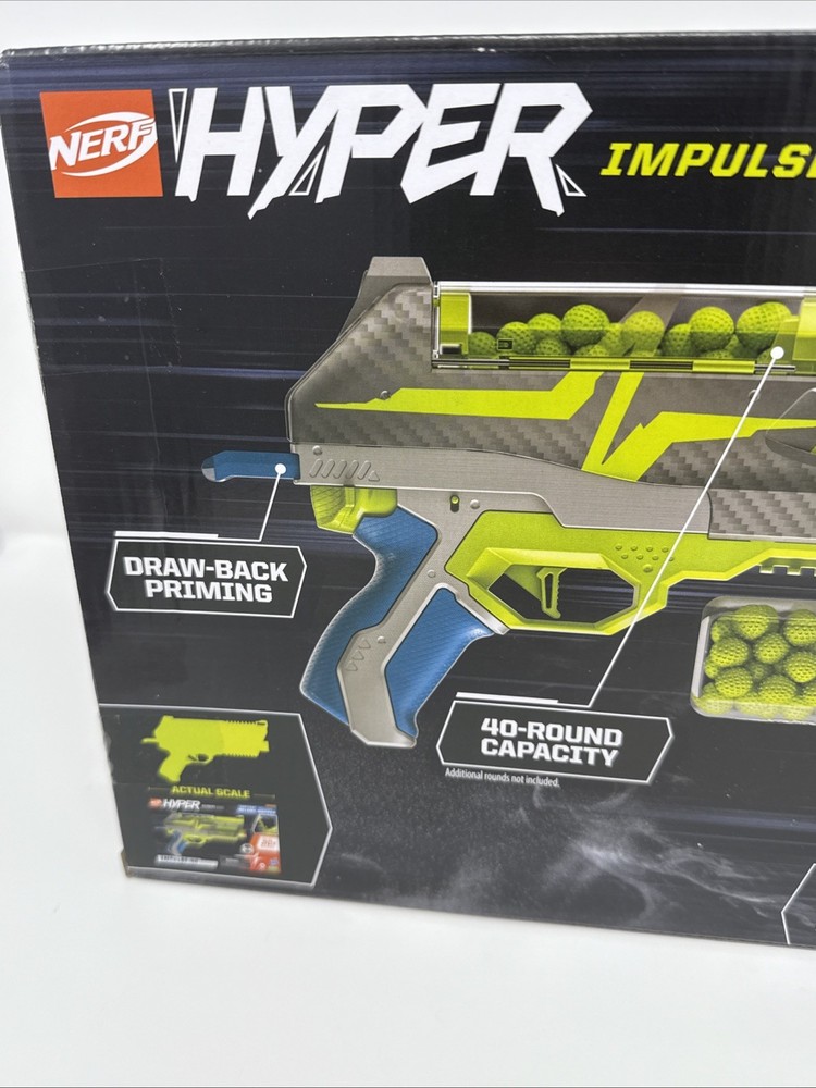 Nerf Hyper Impulse-40 Blaster w/30 Rounds - Spring Open Hopper - New In Box!