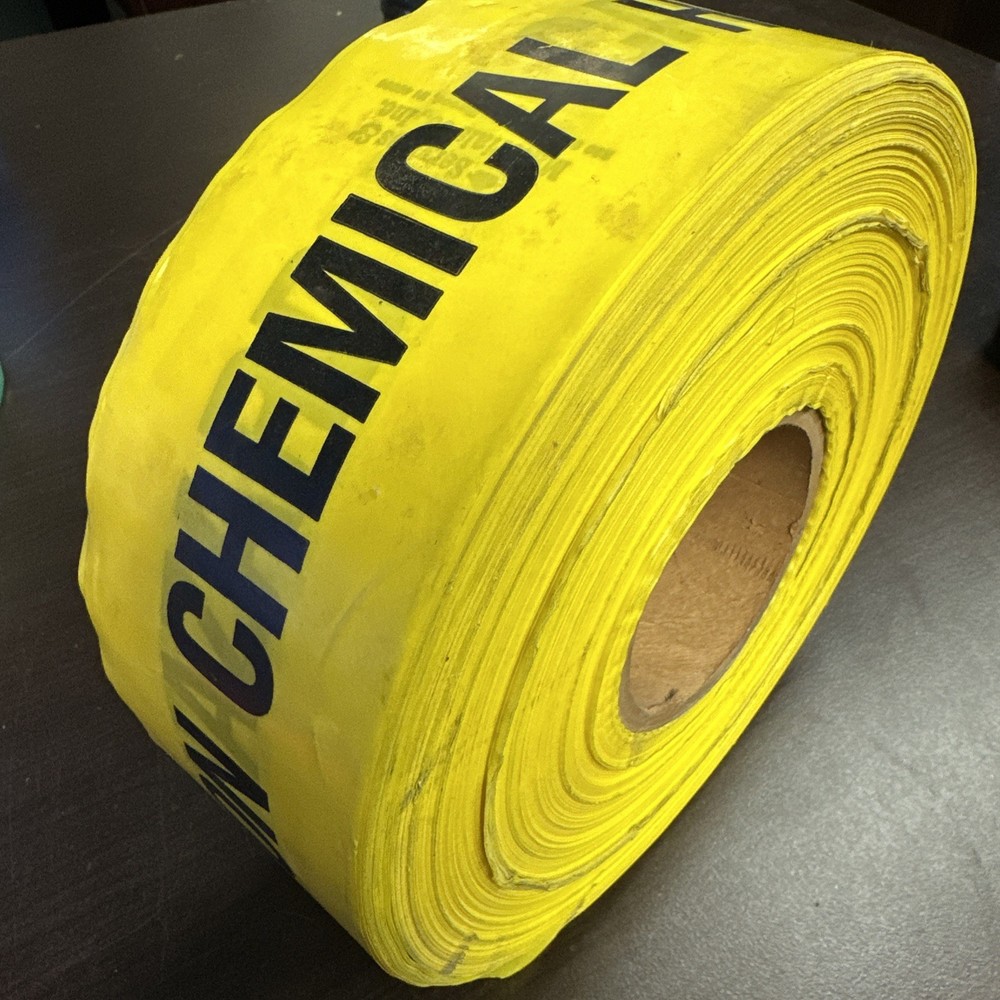 CAUTION CHEMICAL HAZARD - CAUTION TAPE Extra Big Roll 3” Wide