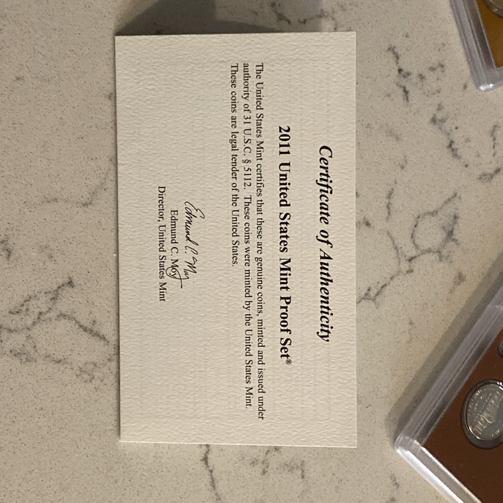 2011 Proof Set U.S. Mint Original Government Packaging OGP COA