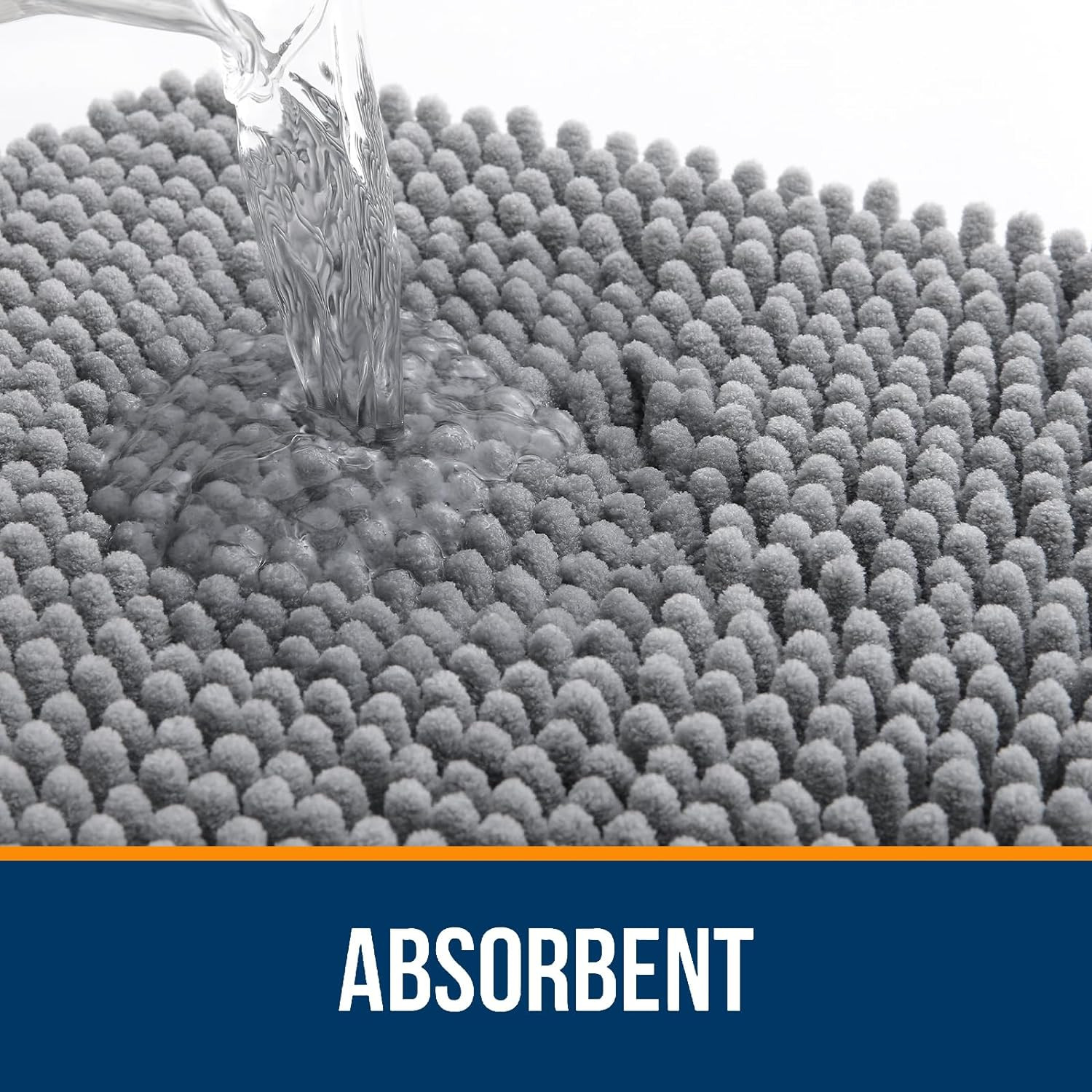 OLANLY Toilet Rugs U-Shaped 24x20, Extra Soft Absorbent Chenille Contour Bathroo