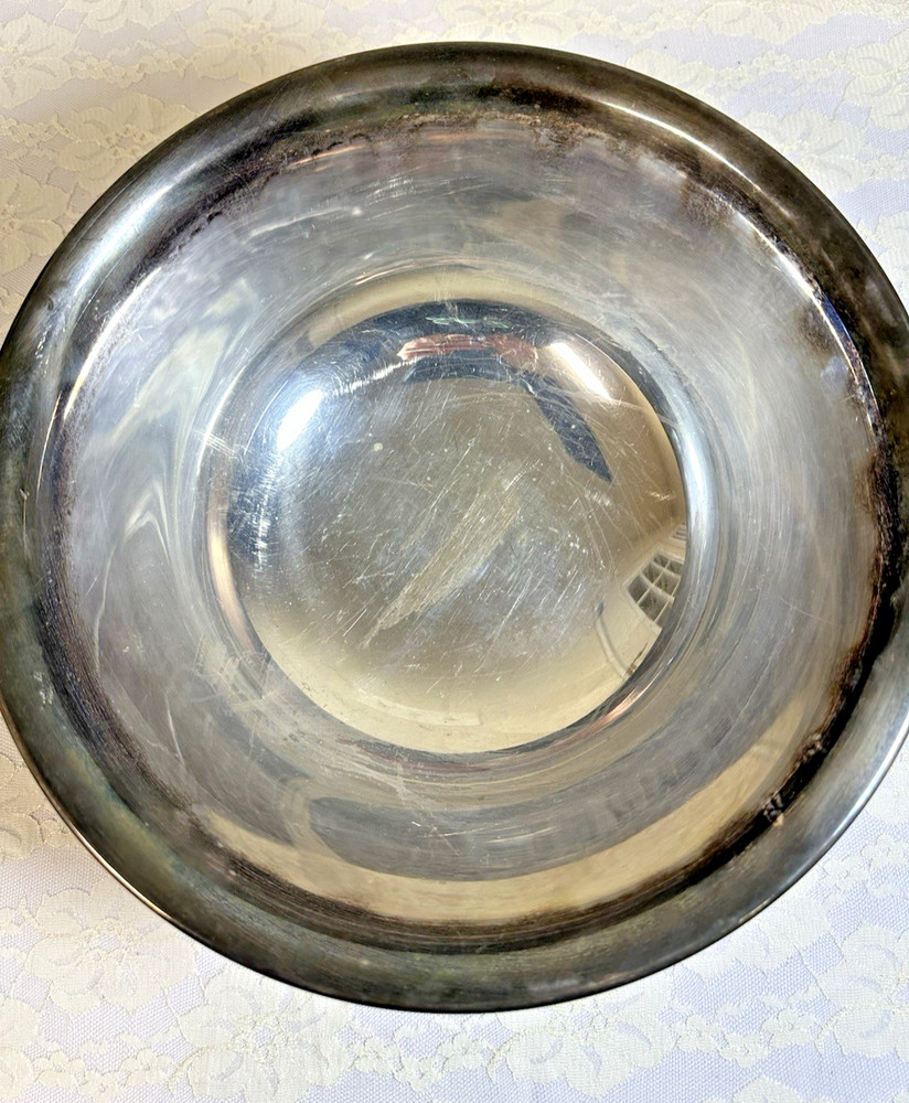 Poole Silver Co #502 12 12" Silverplate Pedestal Bowl Vintage