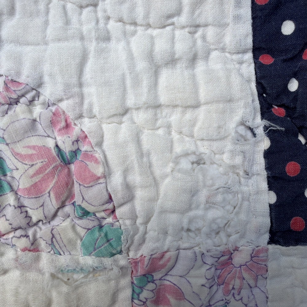 VTG Small Patchwork Cotton Quilt 74" X 58"