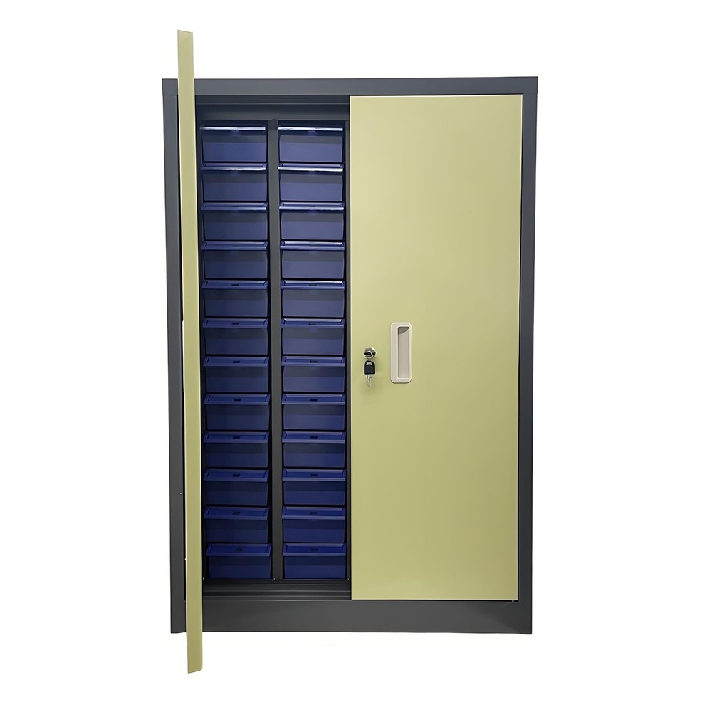 48 Drawer Lockable Storage Cabinet for Metals Samples Electronic Elements Blue