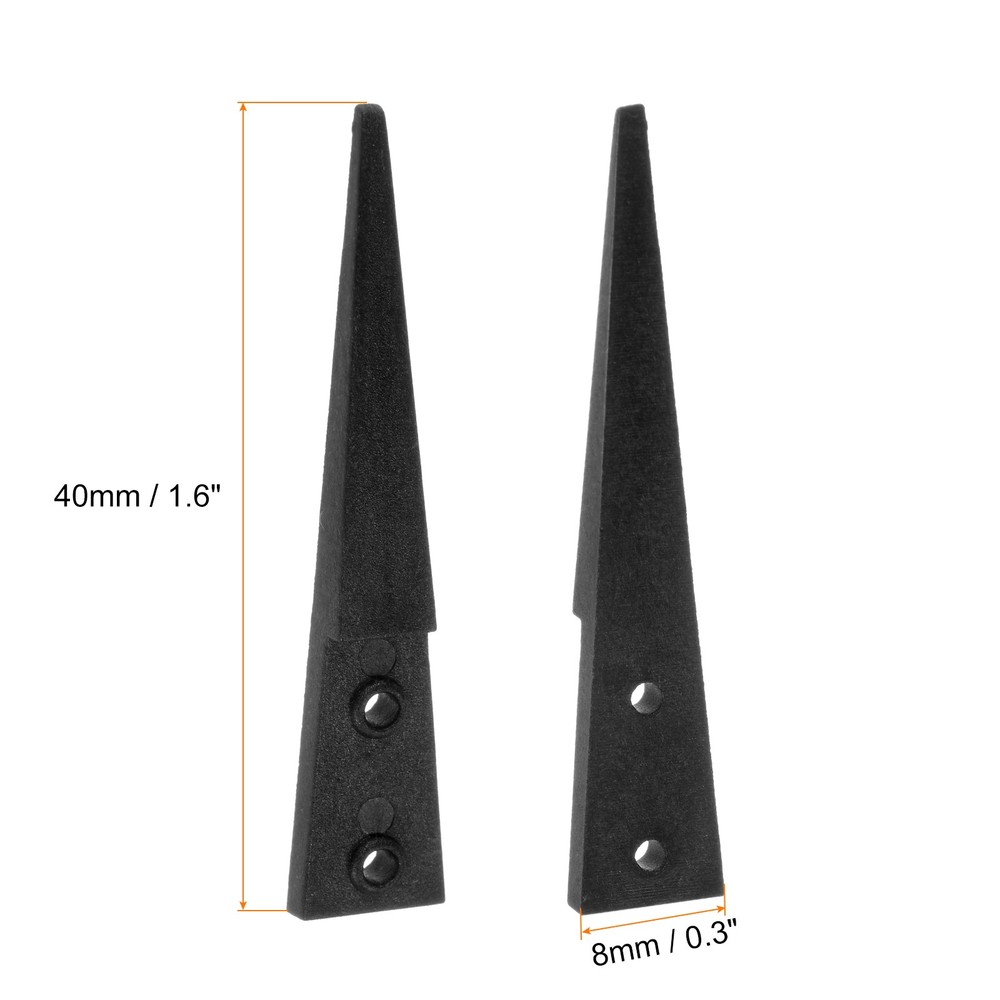 2pair Replaceable Ceramic Tweezer Tips 1.57" Carbon Fiber Flat Heads, Black