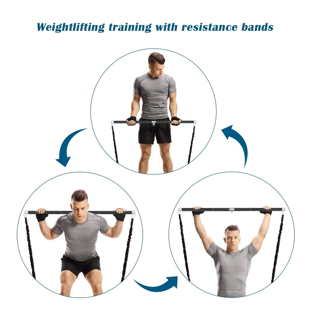 LAT Pull Down Bar, Dual Hook Bar Cable Attachment, Heavy Duty Gym Bar for Cab...