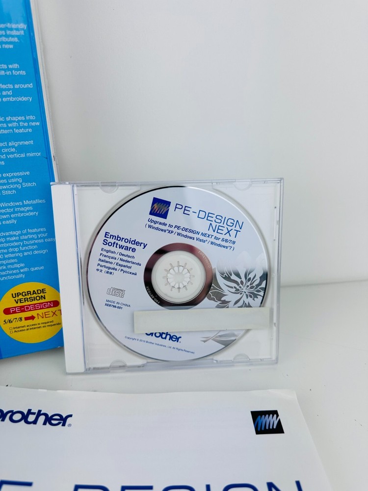 Brother PE-Design Next Upgrade Version 5/6/7/8 to Next Embroidery Software