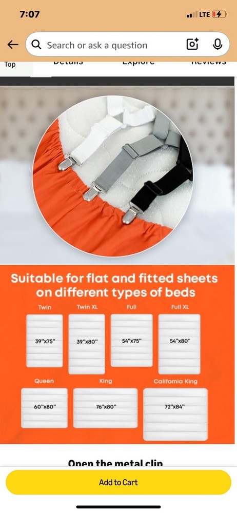 4 Pack Bed Sheet Holder Straps Adjustable Fitted Sheet Clips Corner Grippers