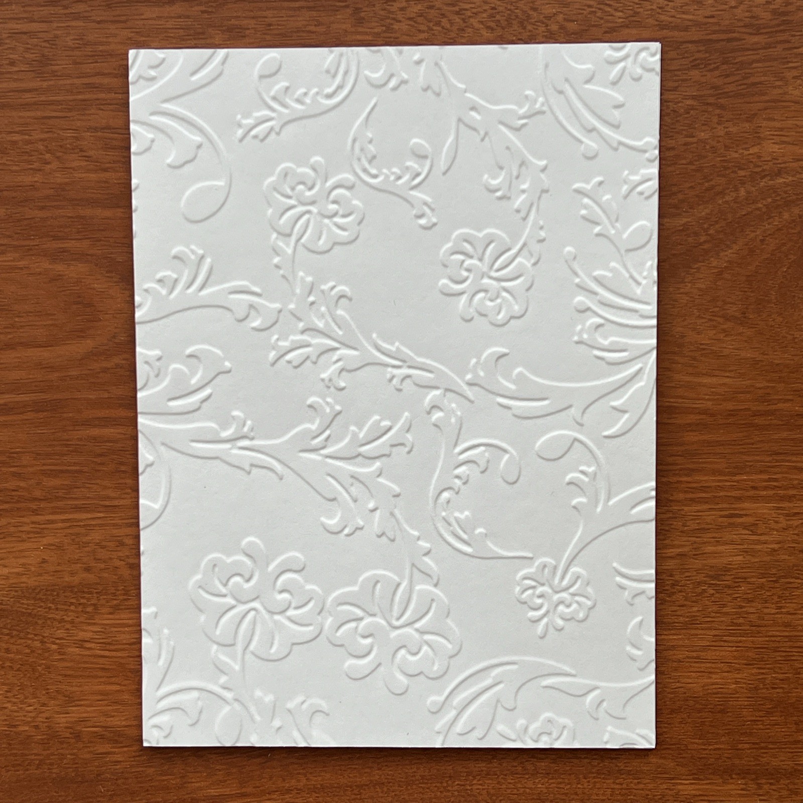 50 Pcs White Embossed Floral/Botanical Cardstock , Card Toppers, Junk Journal