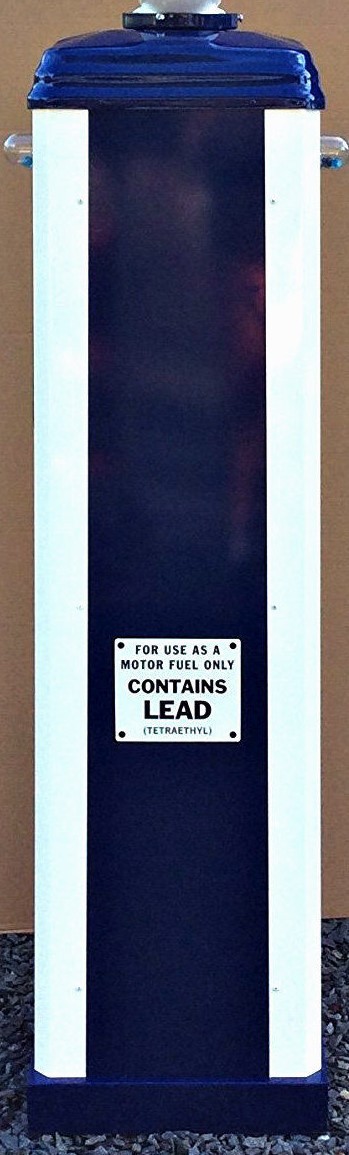 NEW REPLICA ESSO GAS PUMP - ANTIQUE OIL REPRODUCTION (WHITE & BLUE) FREE SHIP*