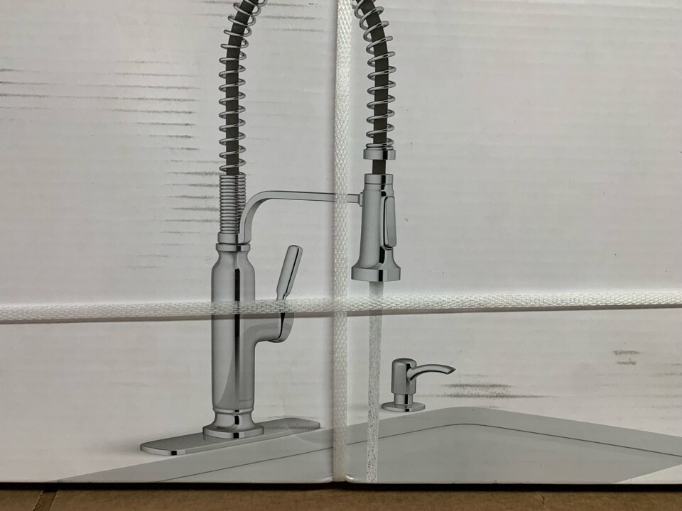 KOHLER Ealing Chrome Single Handle High-arc Kitchen Faucet w/Sprayer Function