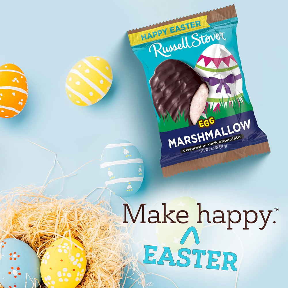 Easter Marshmallow Dark Chocolate Easter Egg, 1.3 Oz Each (Pack of 18)