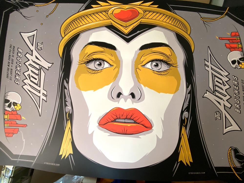 AUTHENTIC Avett Brothers NEW ORLEANS LA 2019 UNCUT Diptych 2 Poster Print Signed