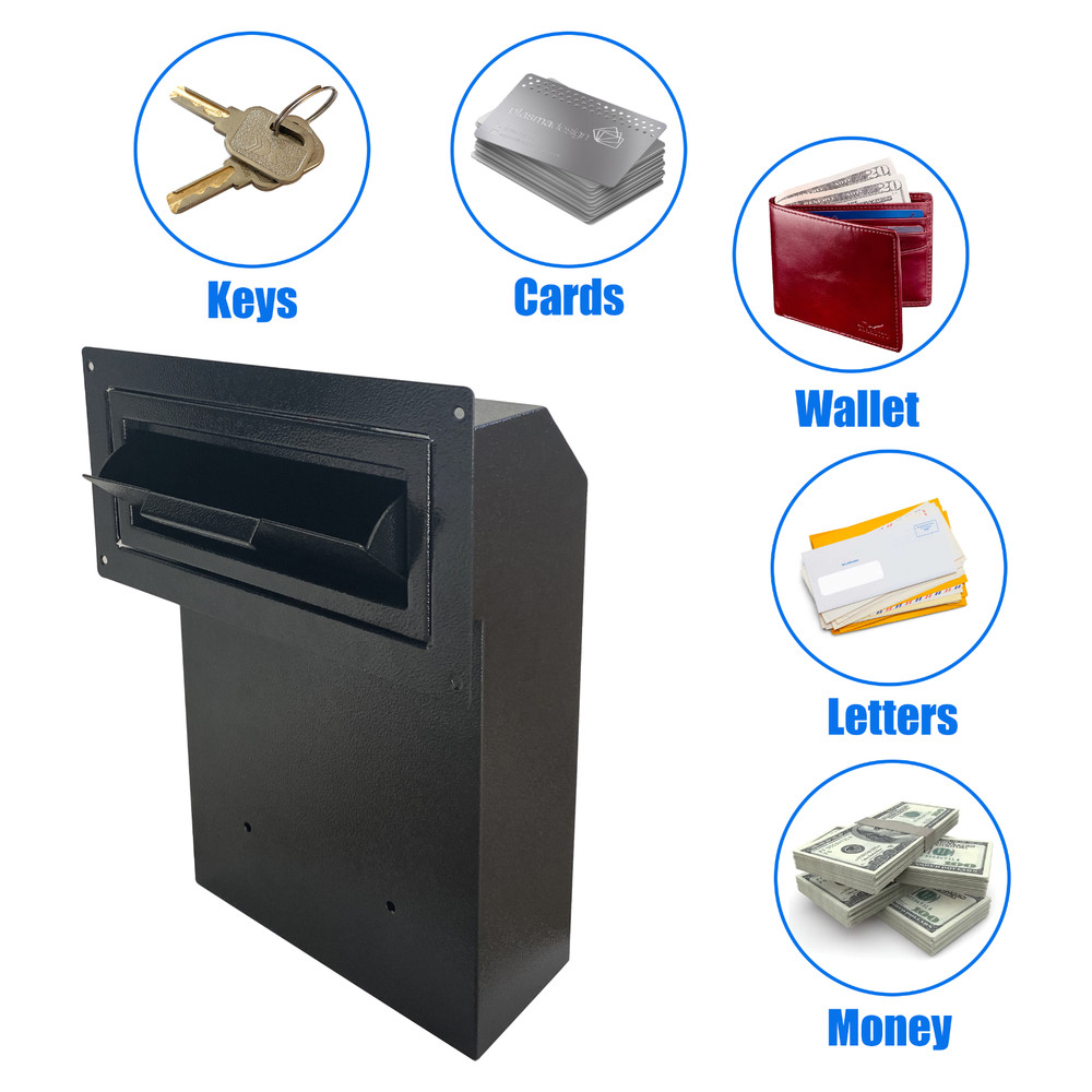 OPEN BOX Locking Door Drop Box with Combination Lock – Mailbox with Rear Access