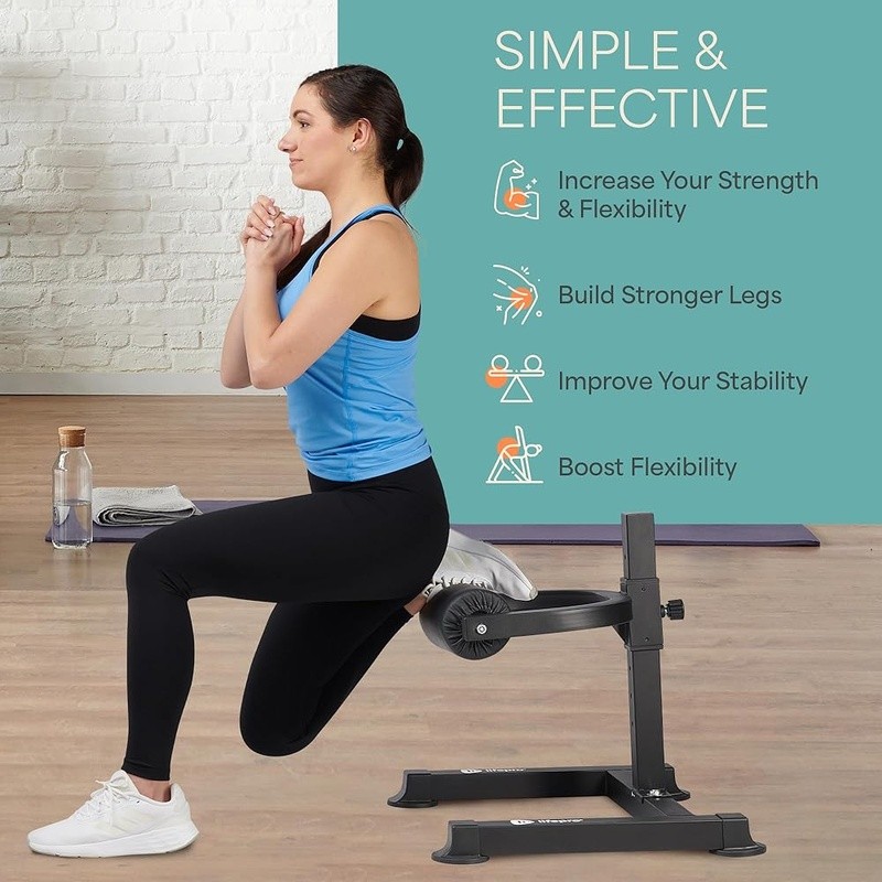 Adjustable Split Squat Stand Heavy-Duty Leg Trainer Home Gym Compact Stability