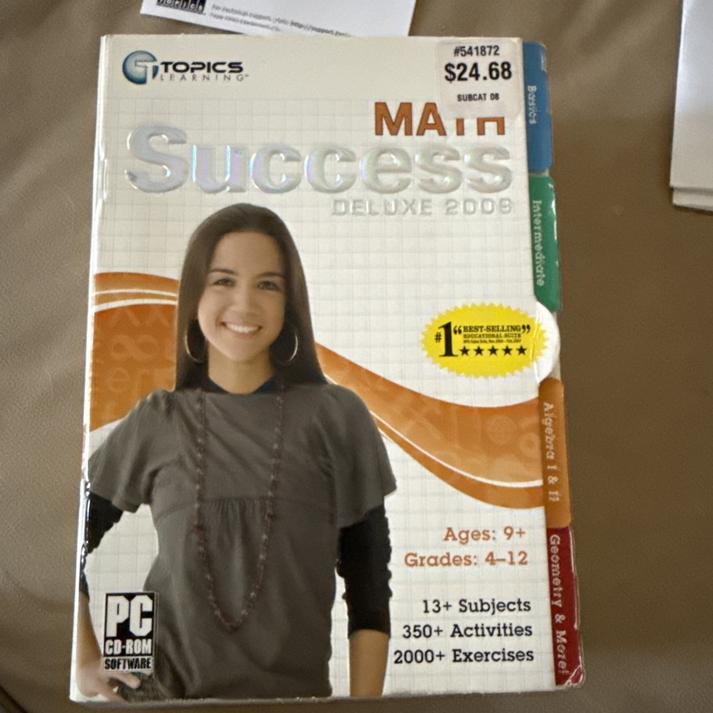 Math Success Deluxe 2009 PC CD-ROM 2 Disc Set w/ Box Learning Software Ages 9+