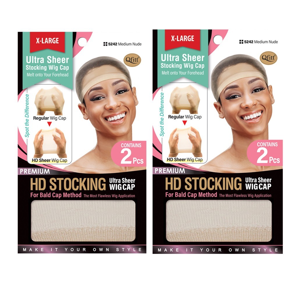 M&M HD STOCKING WIG CAP MEDIUM NUDE X-LAGE #5242 - 2 Pack