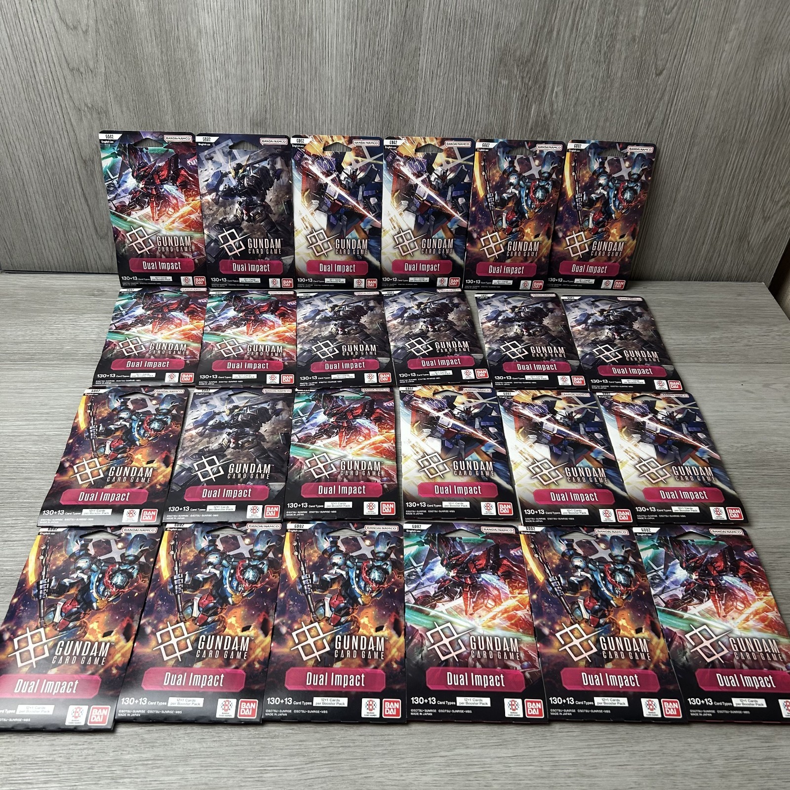 GUNDAM CARD GAME Dual Impact Sleeved Booster Packs Lot of 24 Sealed GD02 English