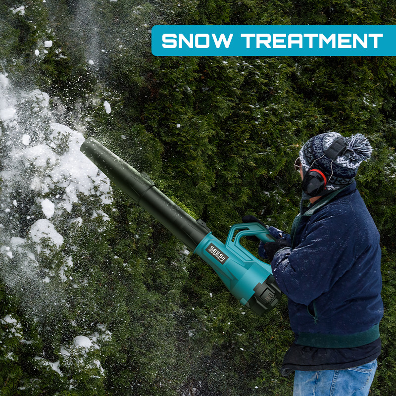 Professional Seesii Leaf Blower 780CFM 400MPH Adjustable Strap 2x4000mah&Charger