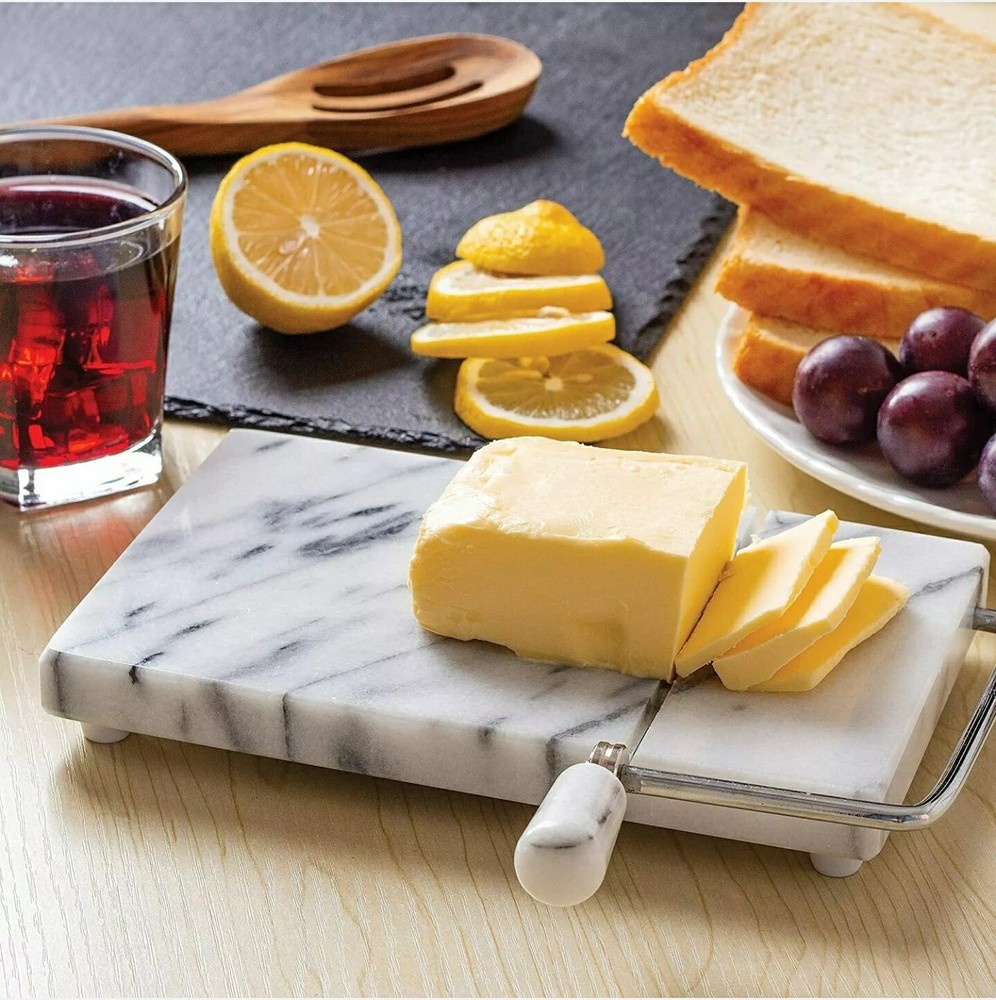 Fox Run 3852 Marble Cheese Slicer with 2 Replacement Wires, White.