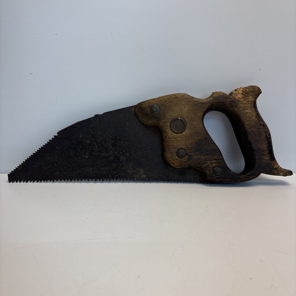 Antique Warranted Superior Hand Saw Modified Short Blade Eagle Logo