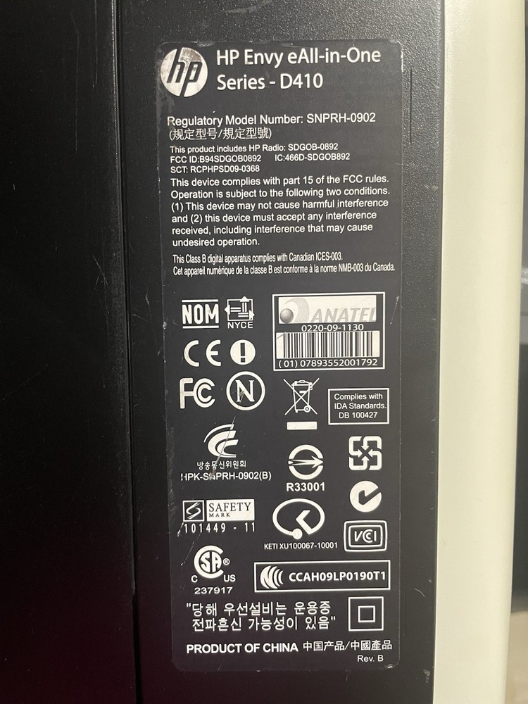 HP Envy Printer eAll-In-One Series- D410