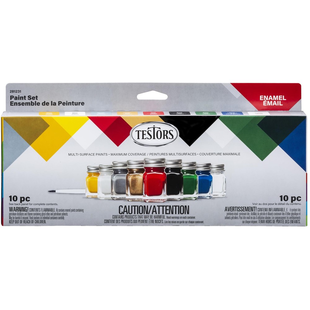 281231 Enamel Paint Set, 10 Piece Set