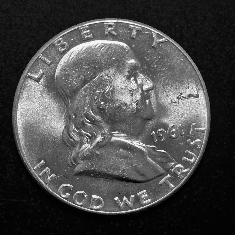 1961-P US Franklin Half 50c BU Unc 90% Silver