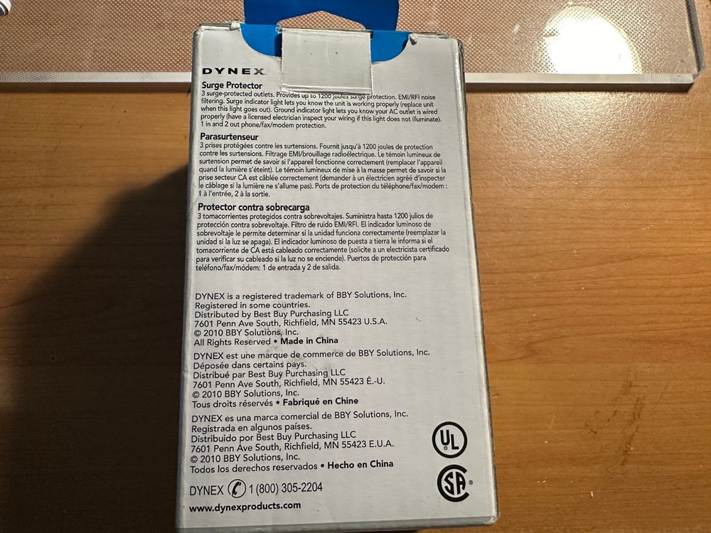 Dynex 3-Outlet Surge Protector DX-3OUT