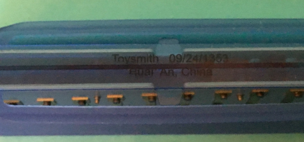 Toysmith Harmonica Translucent Blue in Clear Plastic Case