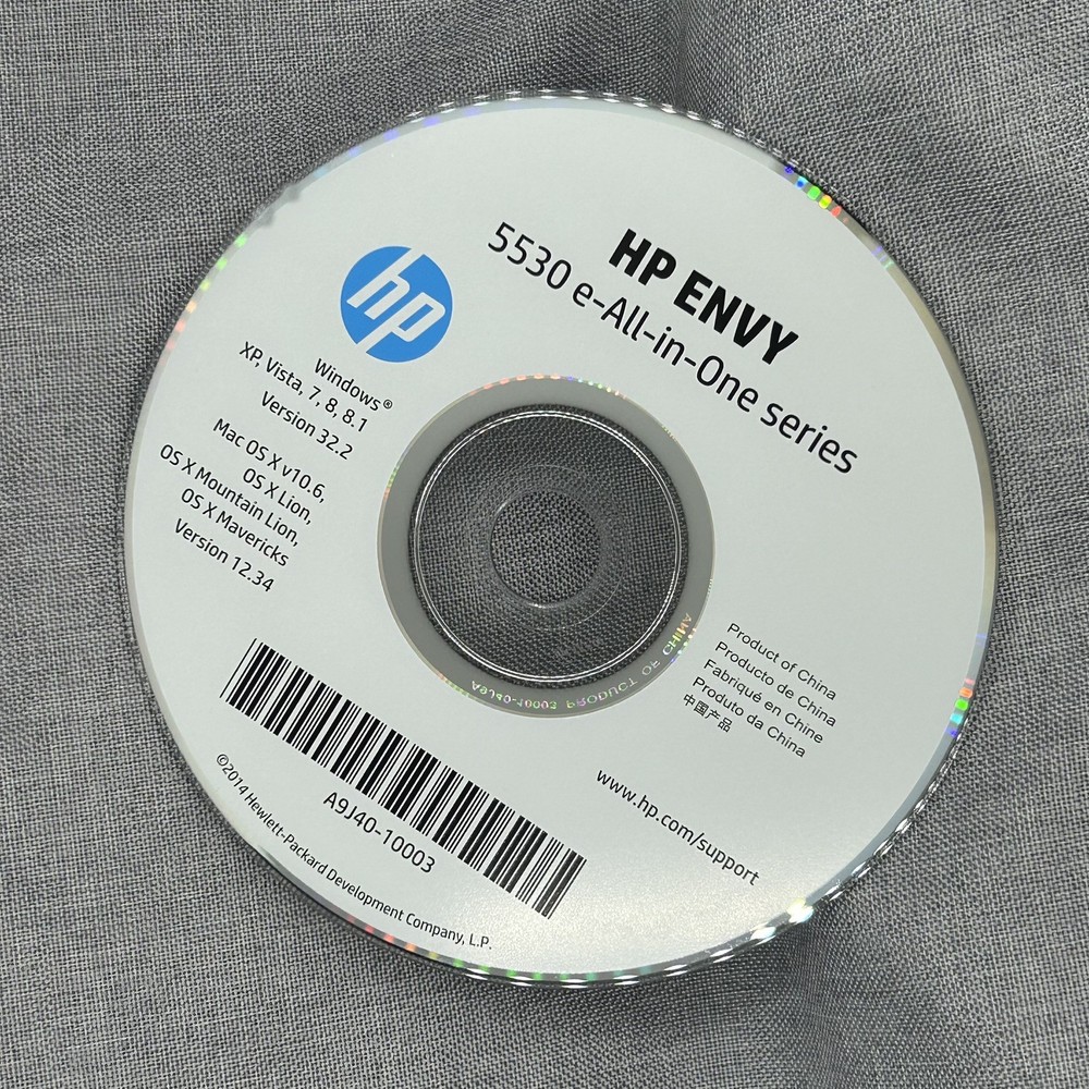 HP Envy 5530 e-All-in-One Printer Setup CD-ROM w/ Original Sleeve Windows & Mac