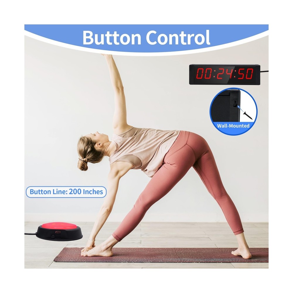 Large Stopwatch with Start/Stop Button, LED Digital Timer with Remote, Countd...