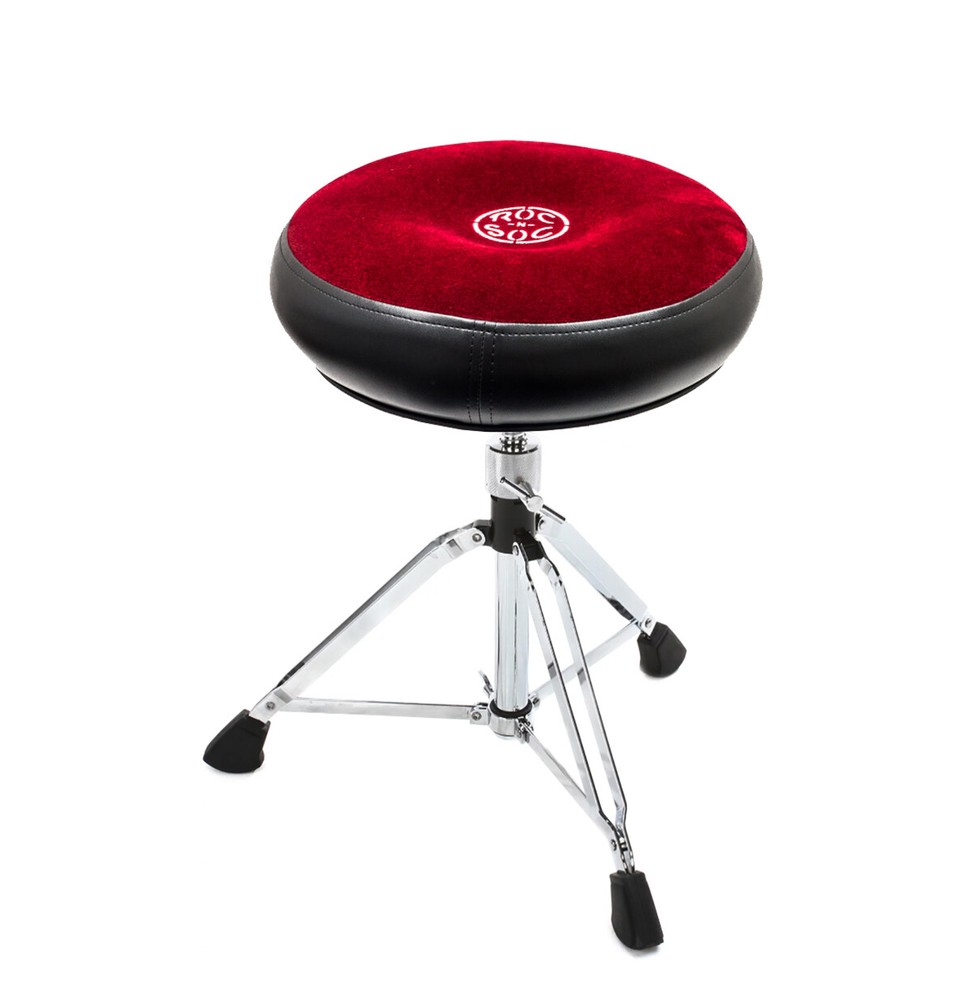 Roc N Soc Drum Stool Throne With Custom Base ROUND TOP Red