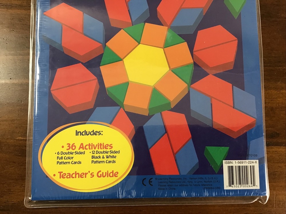 NEW Learning Resources Pattern Block Activity Cards 36 Grades 2-6 Teachers Guide