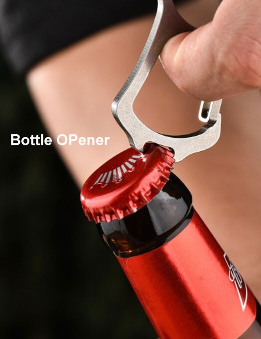 EDC Titanium Alloy Multi Tools Keychain Bottle Opener with Key Ring for Gift
