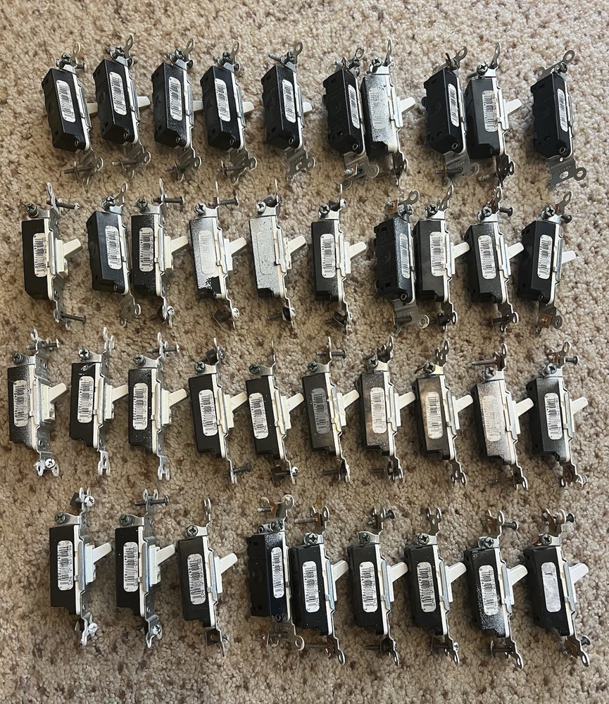 Framed Single Toggle Wall Light Switch 15A 120V Leviton, P&S, Common Brands!