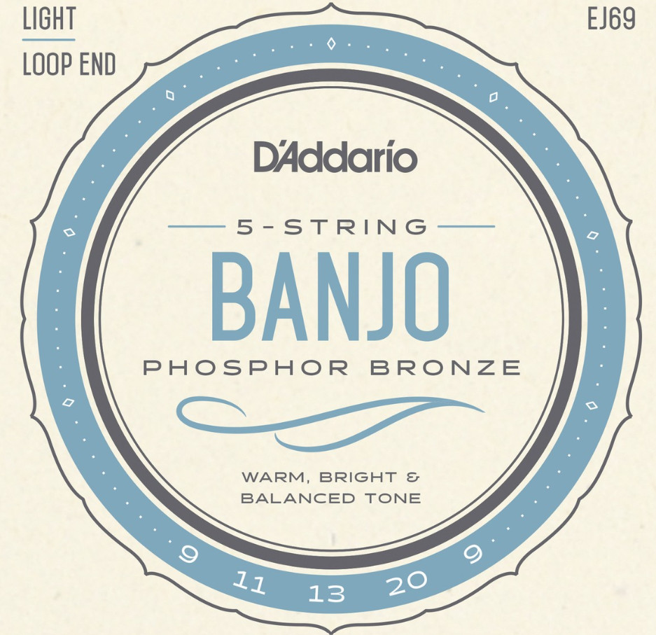 D'Addario EJ69 5-String Banjo Phosphor Bronze Light Gauge 9-20