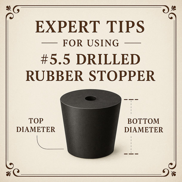LD Carlson No. 5.5 Drilled Rubber Stopper
