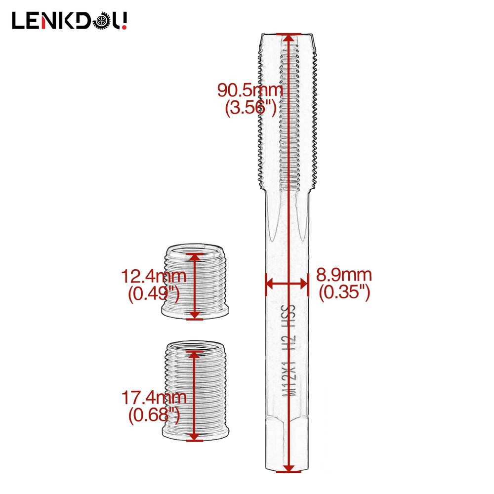 M10 x 1 Universal Spark Plug Thread Repair Tools Kit with Thread Inserts 10 Pack