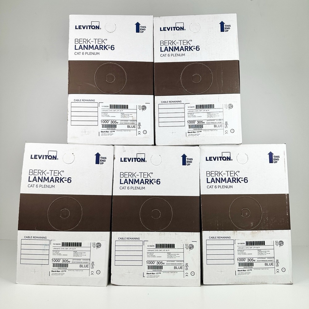 LEVITON BERK-TEK LANMARK-6🛜 | CAT6 PLENUM (BLUE)🔵 | 1000’ | NEW (5 AVAILABLE)✨